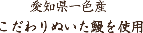 愛知県一色産 こだわりぬいた鰻を使用
